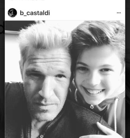 Benjamin Castaldi et son fils, Enzo
