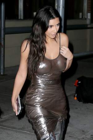 Kanye West and Kim Kardashian leave a late night  - NYC