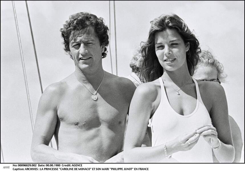 Caroline de Monaco et son premier mari Philippe Junot, en décembre 1978