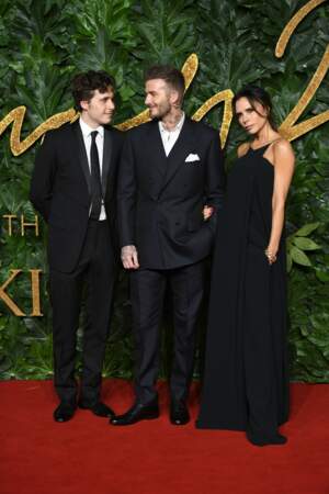 David, Victoria et Brooklyn Beckham à la soirée British Fashion Awards 2018