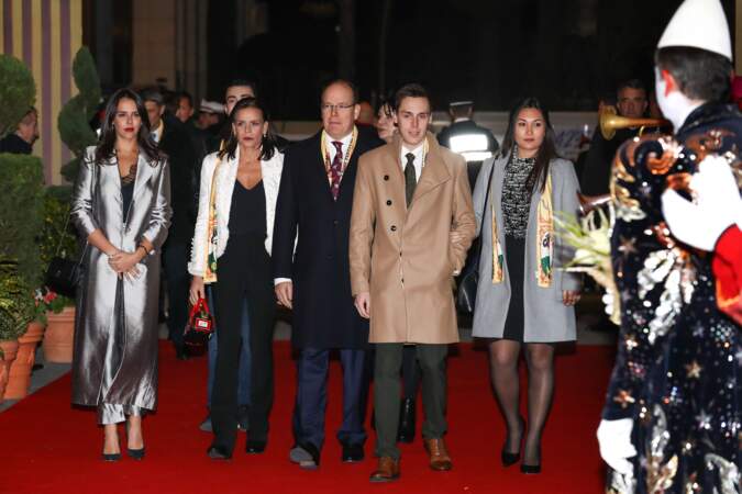 Pauline Ducruet, Stéphanie de Monaco, Albert II de Monaco, Louis Ducruet et Marie Chevallier le 16 janvier 2018