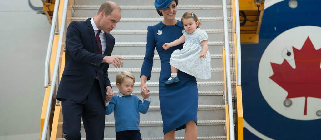 Kate, William, George et Charlotte, lors de leur visite officielle au Canada