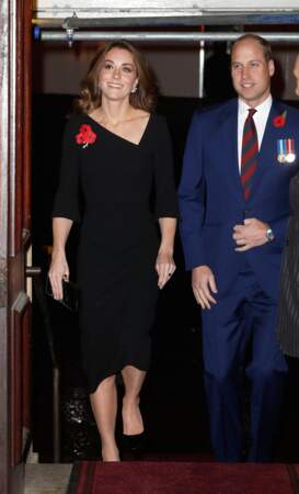 Kate Middleton et le prince William arrivent à un concert commémorant l'armistice de 1918 à Londres le 10 novembre.