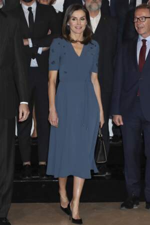 La reine Letizia d'Espagne était présente ce jeudi au Palais Zarzuela à Madrid