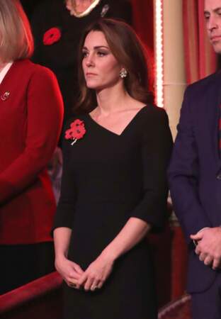 Kate Middleton et le prince William lors d'une soirée commémorant l'armistice de 1918.