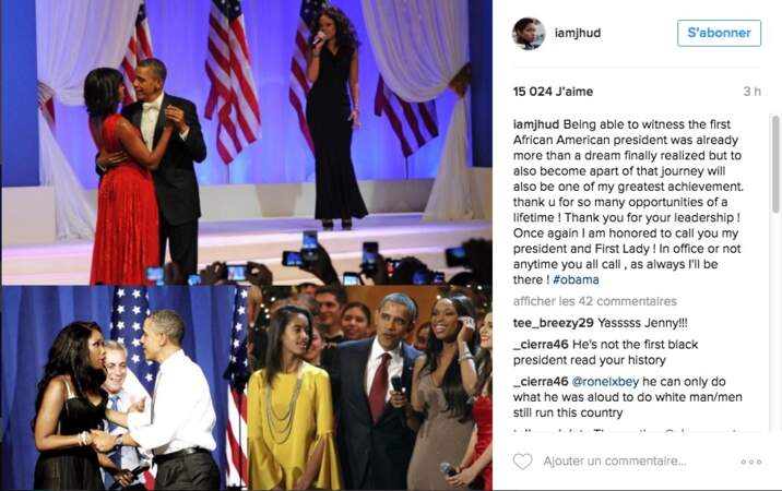 Jennifer Hudson a remercié Barack Obama.