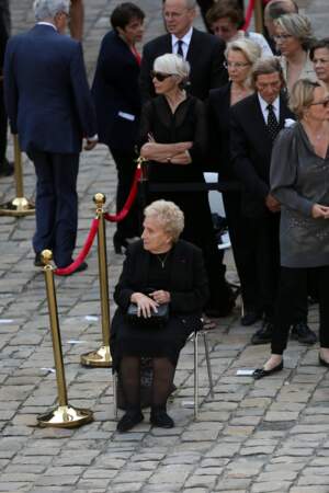 Bernadette Chirac asssise lors de l' Hommage national a Simone Veil aux Invalides à Paris le 5 Juillet 2017