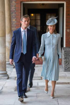 James Matthews et sa femme Pippa Middleton au baptême du prince Louis
