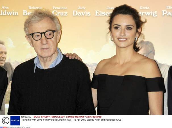Sur le red Carpet de To Rome with Love, Woody Allen et Penelope Cruz