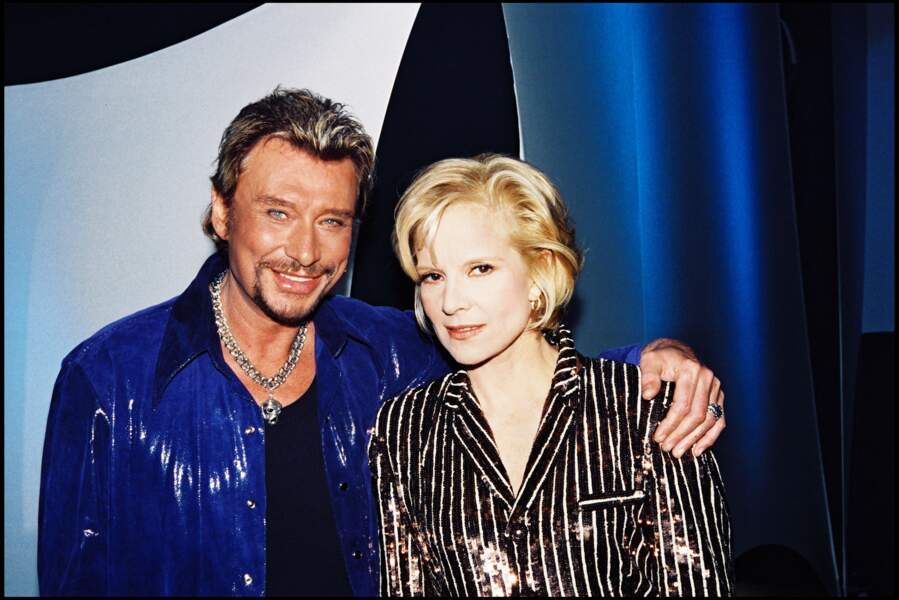 Johnny Hallyday et Sylvie Vartan sur le plateau de l'émission "Irrésistiblement Sylvie" en 1998
