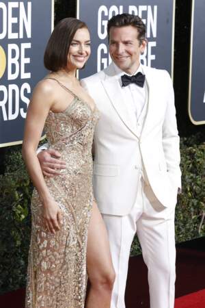 Bradley Cooper et sa compagne Irina Shayk au photocall des Golden Globes à Los Angeles le 6 janvier 2019