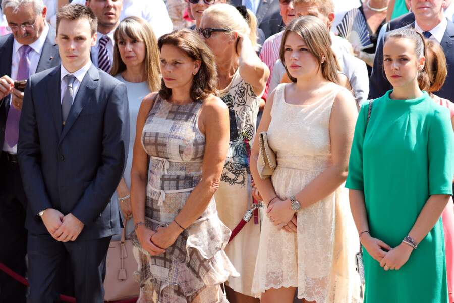 Louis, Stéphanie, Camille et Pauline lors des célébrations des 10 ans de règne du prince Albert, en 2015