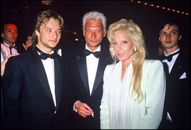 David Hallyday, Johnny Hallyday et Sylvie Vartan au Festival de Cannes en 1986