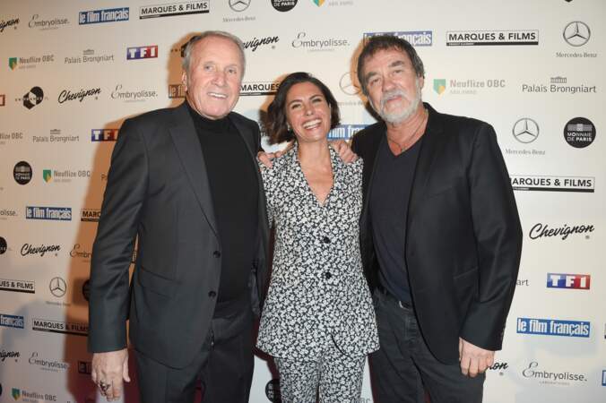 Alessandra Sublet aux côtés d'Yves Renier et Olivier Marchal lors de la 26e édition des Trophées du film français