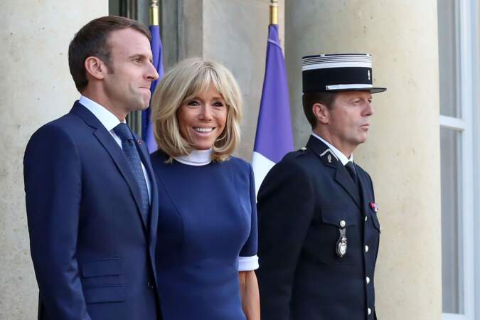 Emmanuel Macron et Brigitte Macron, un couple toujours très souriant et complice
