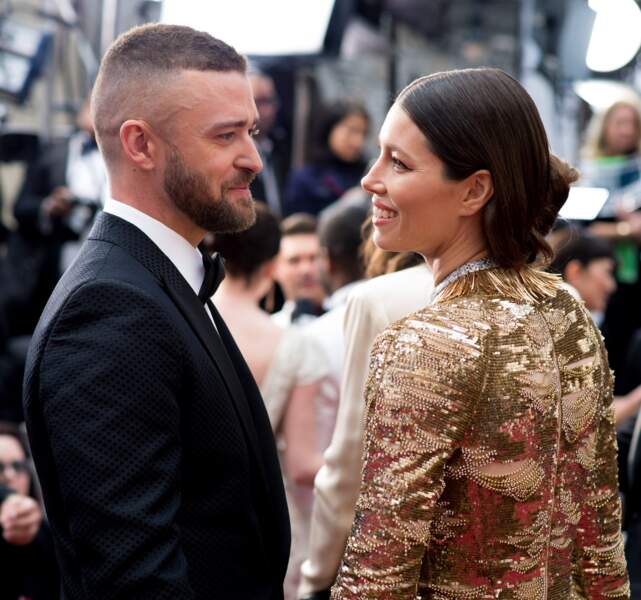 Jessica Biel et Justin Timberlake se présentent aux Oscars à Los Angeles