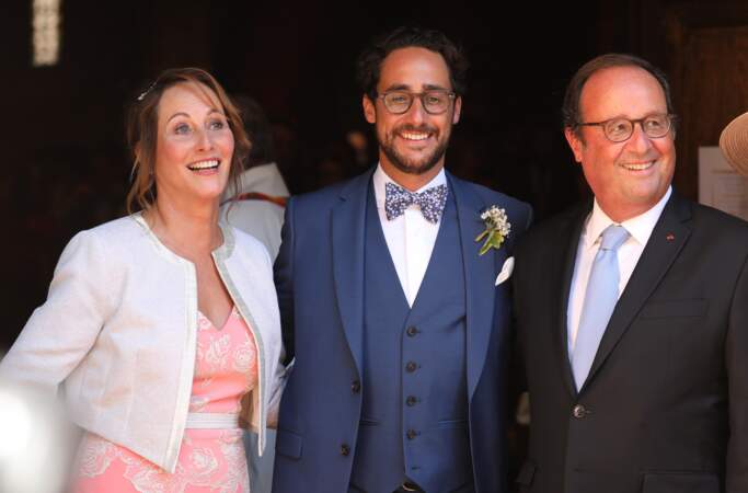 Thomas Hollande entouré de François Hollande et de Ségolène Royal lors de son mariage.