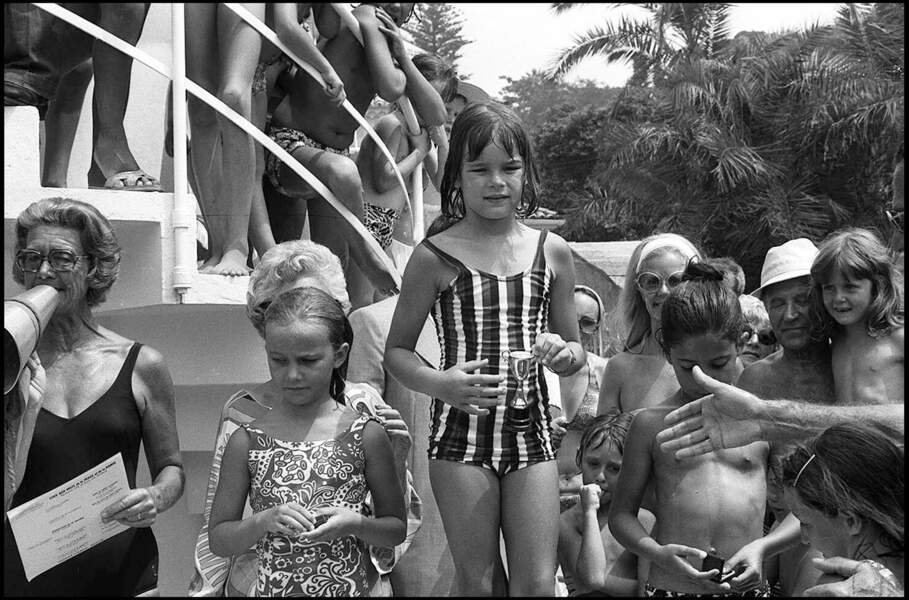 Stéphanie lors du championnat de natation de Monte Carlo en 1972