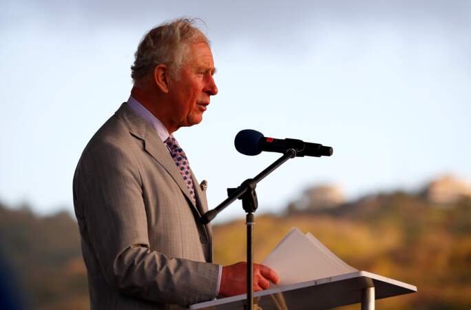 Le prince Charles prononce un discours sur l'importance de la protection de l'environnement.