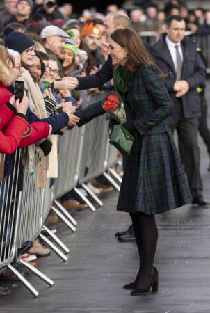 Kate Middleton en déplacement officiel en Ecosse avec le prince William, le 29 janvier 2019