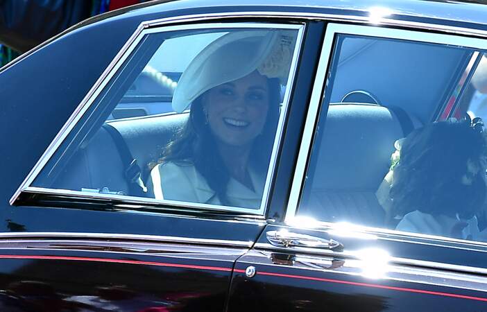 Kate Middleton fait son arrivée au mariage du prince Harry et de Meghan Markle