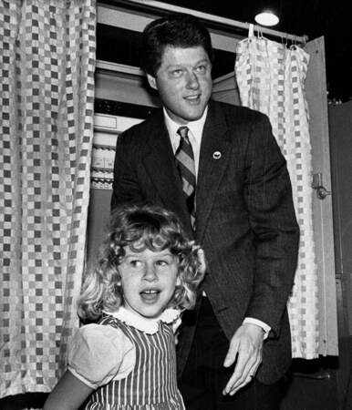 Bill Clinton avec sa fille Chelsea, en 1986