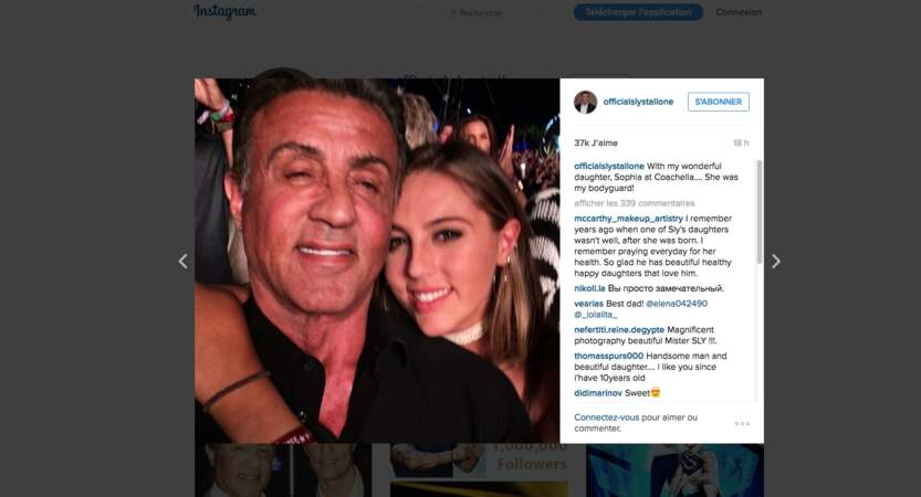 Sylvester Stallone et sa fille Sophia, "Son garde du corps"
