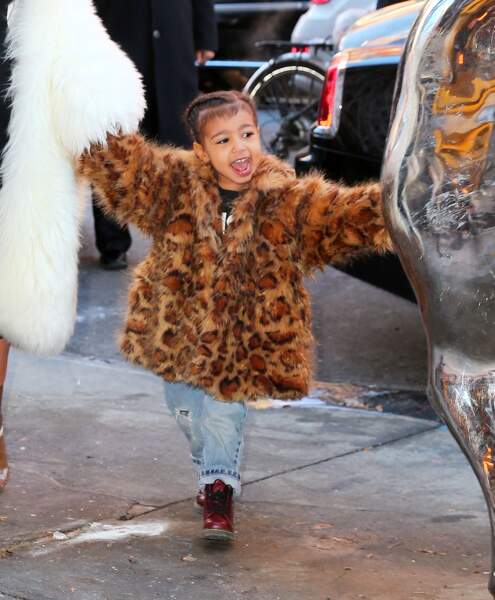 North West (la fille de Kim Kardashian et Kanye West) à New york, le 14 février 2016.