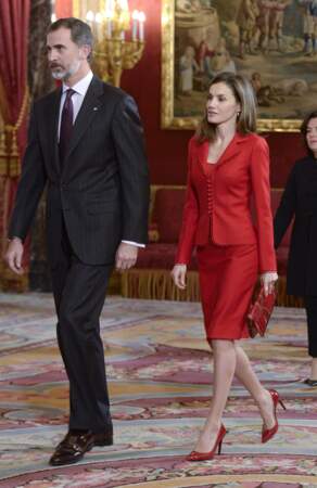 Felipe VI et Letizia d'Espagne le 31 janvier 
