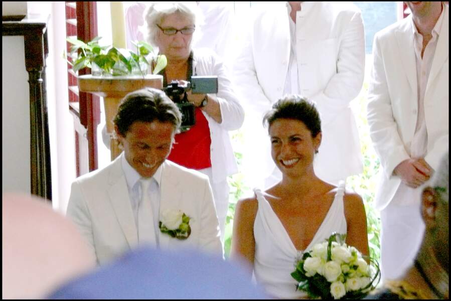 Alessandra Sublet et Thomas Volpi font leur entrée dans l'église anglicane de Saint-Barth en 2008 