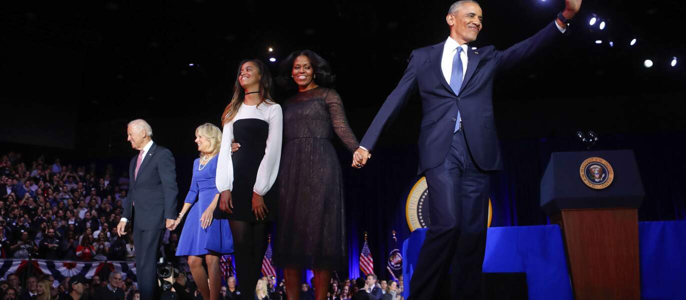 Malia et Michelle étaient là pour soutenir le président pour son derniers discours 