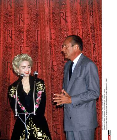 Madonna et Jacques Chirac en 1987