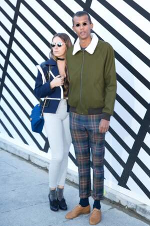 Avec sa compagne au défilé Louis Vuitton