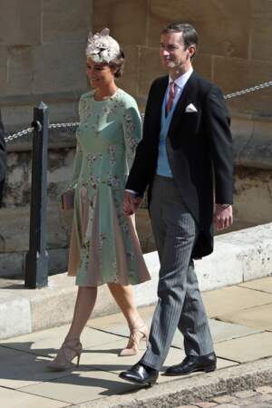 ippa Middleton (enceinte) et son mari James Matthews - Les invités arrivent à la chapelle St. George pour le mariag