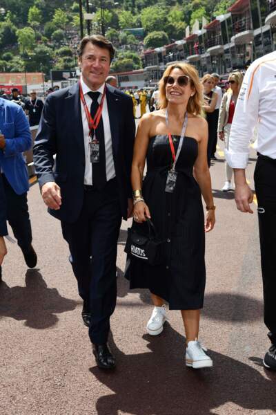 Christian Estrosi et Laura Tenoudji se baladent au Grand Prix de Monaco