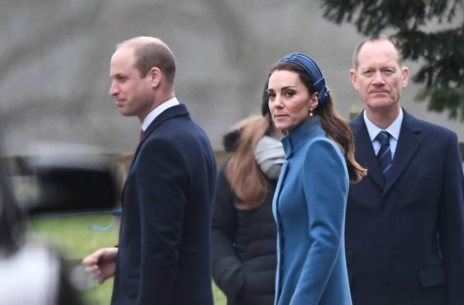 Kate Middleton et son mari William très chics à Sandringham pour assister à une messe