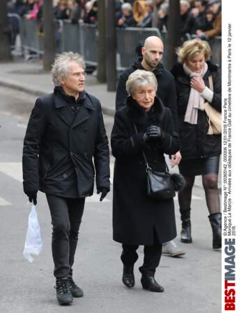 Monique Le Marcis aux obsèques de France Gall au cimetière de Montmartre à Paris le 12 janvier 2018