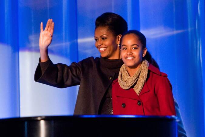 Michelle Obama et sa fille Malia, le même sourire