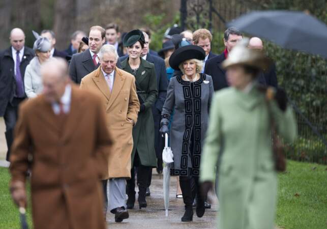 La famille royale d'Angleterre assiste à la messe de Noël en l'église St Mary Magdalene à Sandringham. NewsPictures