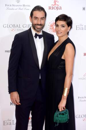 Robert Pirès et sa compagne lors du Global Gift Gala de Londres