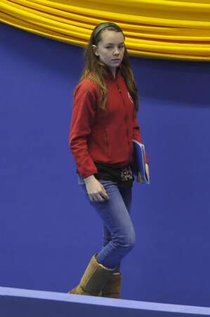 La princesse Alexandra de Hanovre aux mondiaux de patinage le 28 mars 2012