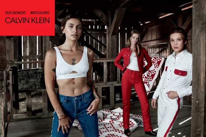 Millie Bobby Brown, Paris Jackson et Lulu Tenney posent pour la campagne publicitaire de Calvin Klein "MyCalvins"