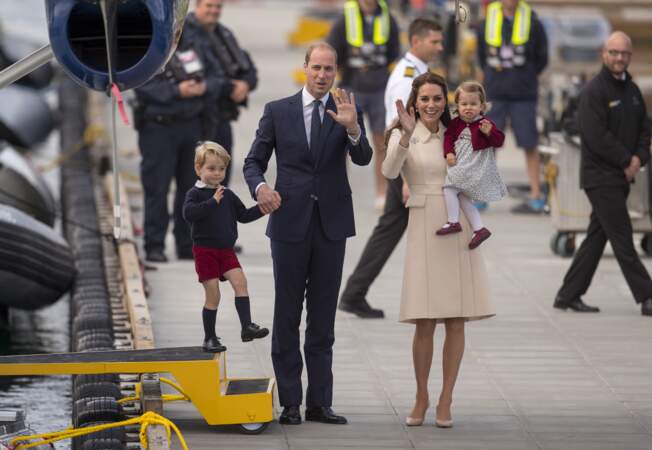 Le prince George, la princesse Charlotte et leurs parents Kate Middleton et le prince William au Canada en 2016