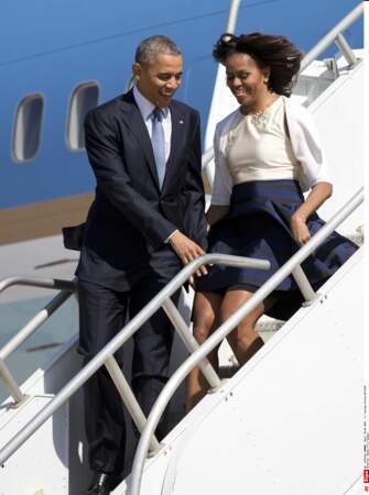 La jupe de Michelle Obama se soulève 2014