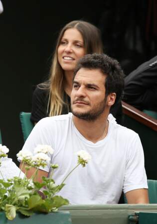 Amir Haddad et sa femme Lital en tribune lors des internationaux de tennis de Roland-Garros le 28 mai 2018
