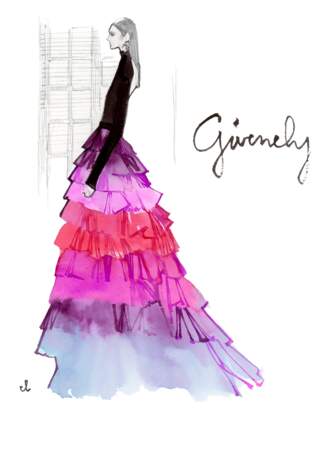Givenchy est une autre maison qui fait régulièrement appel à son coup de pinceau