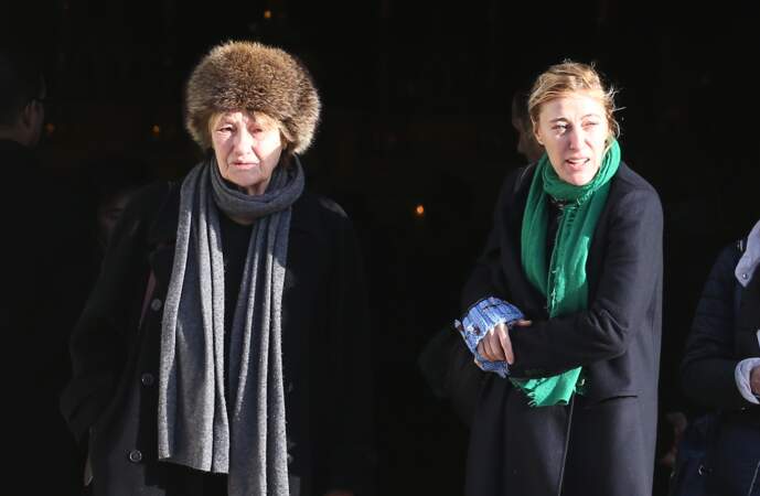 Marisa Borini et sa fille Valeria Bruni-Tedeschi aux obsèques d'Andrée Sarkozy, mère de Nicolas Sarkozy