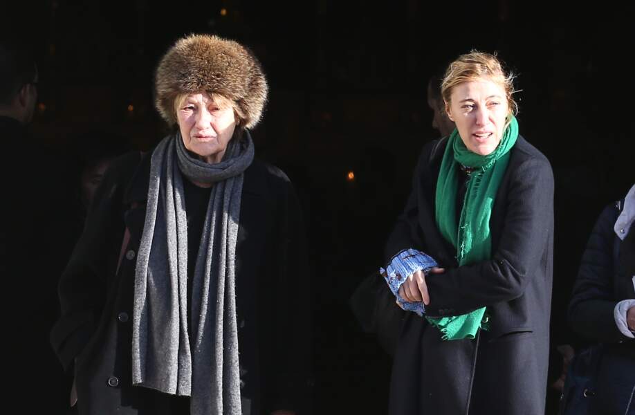Marisa Borini et sa fille Valeria Bruni-Tedeschi aux obsèques d'Andrée Sarkozy, mère de Nicolas Sarkozy