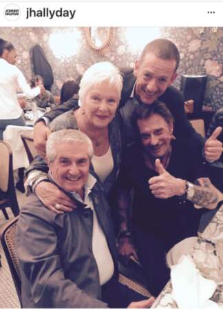 Johnny Hallyday, Line Renaud, Claude Lelouch et Dany Boon