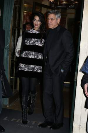 George Clooney et Amal Clooney ont diné au restaurant La Perouse a Paris